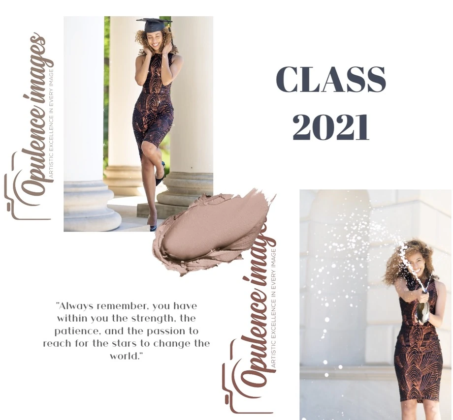 An Opulence Images graduation announcement composition for the Class of 2021.