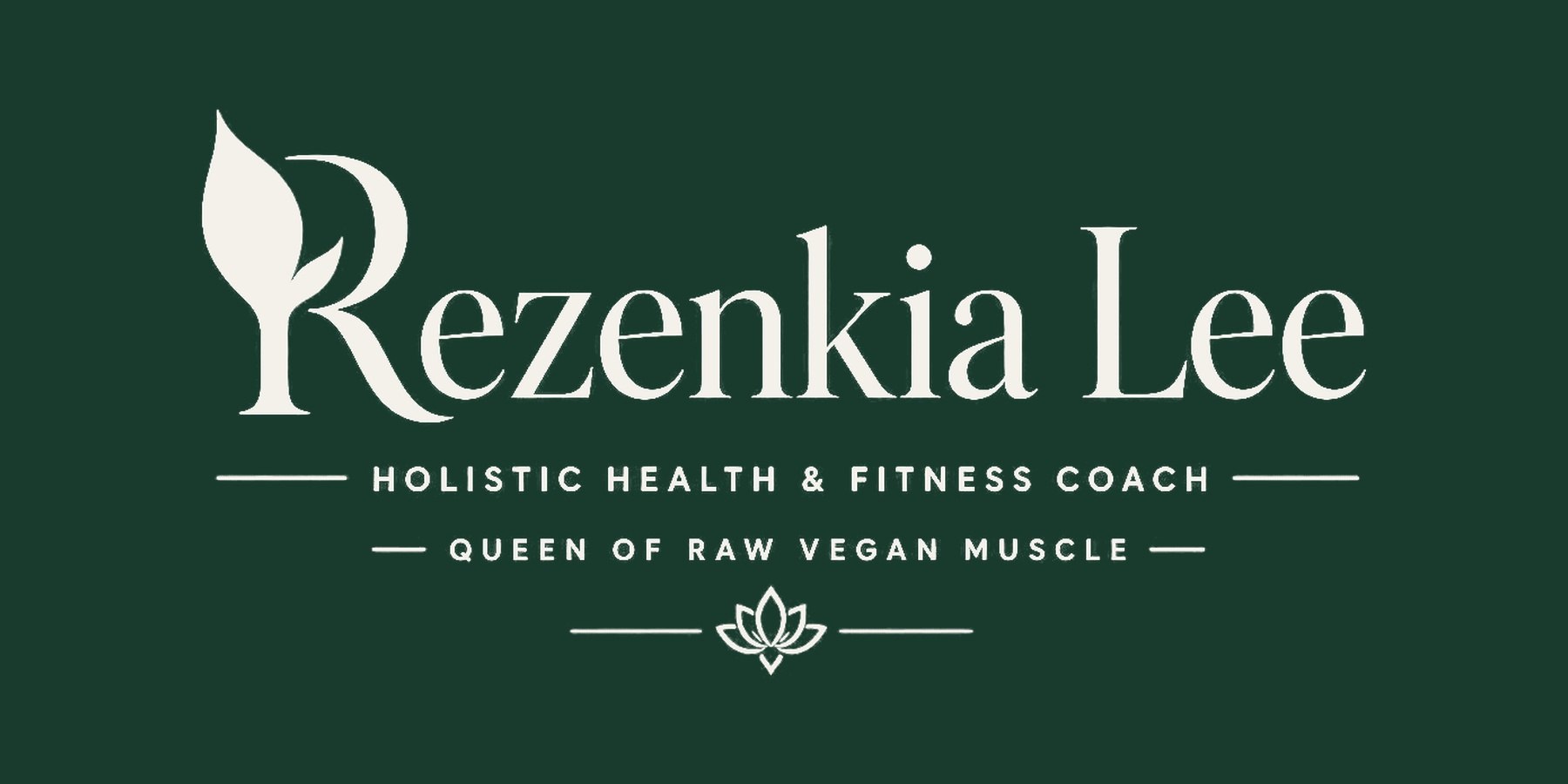 Rezenkia Lee extended signature in ivory on evergreen.