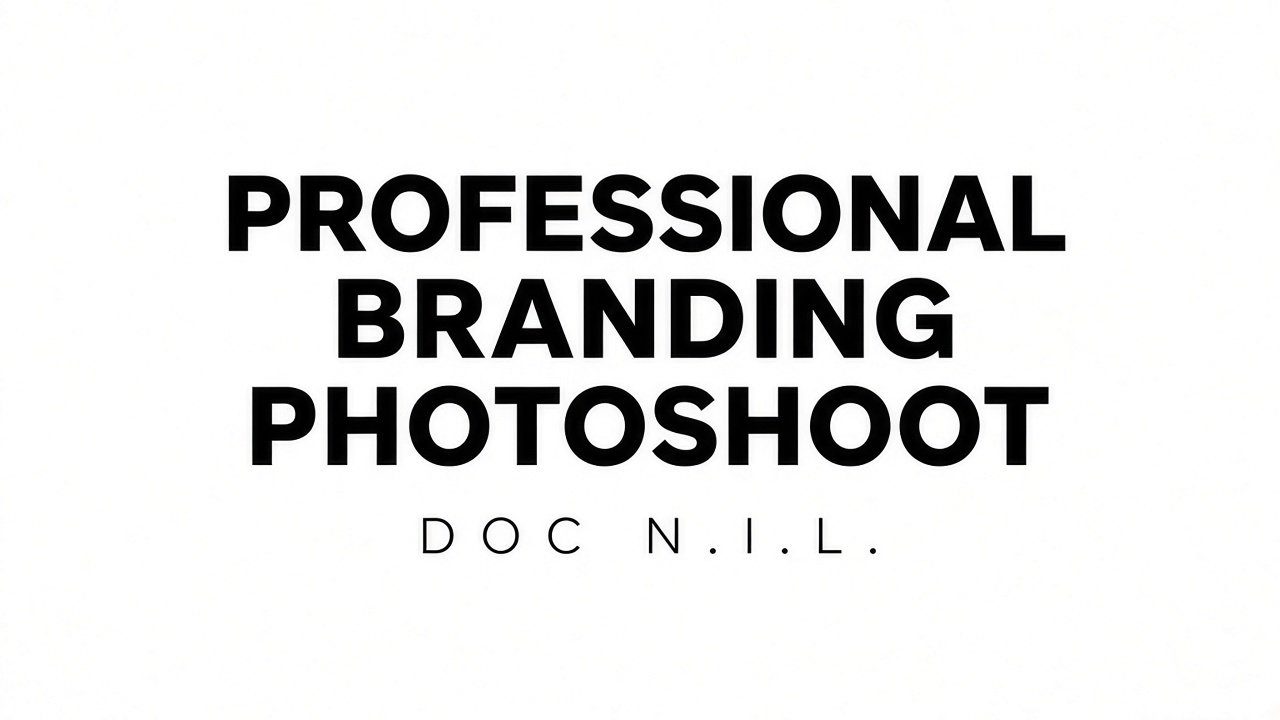 DOC N.I.L. service poster reading Professional Branding Photoshoot in black lettering on white.