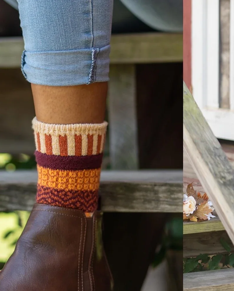 Solmate Socks styled with denim and leather boots.